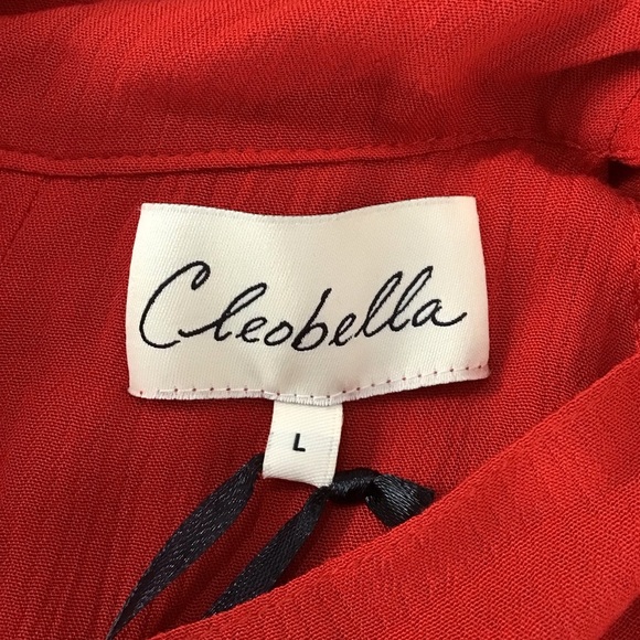 Cleobella Red Lolita Mini Dress Peekaboo Back Slit Keyhole Ethically Mad… - Picture 14 of 16
